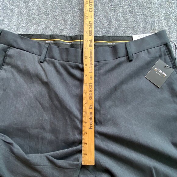 Arrow Pants Mens 40 x 29 Charcoal Dress Business Casual Modern Fit professional - Picture 5 of 10